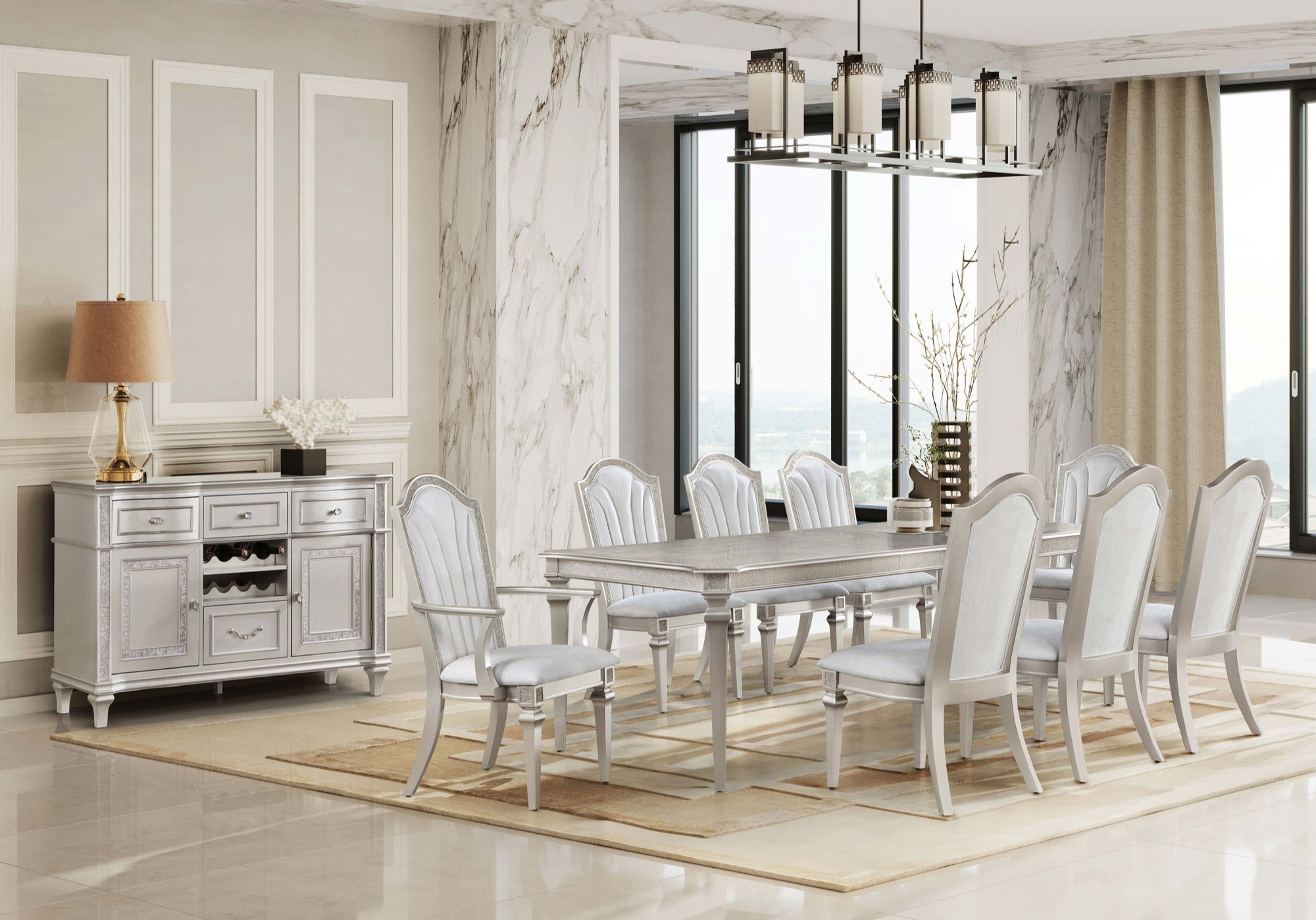 Evangeline 5 Piece Formal Dining Set - Adams Furniture