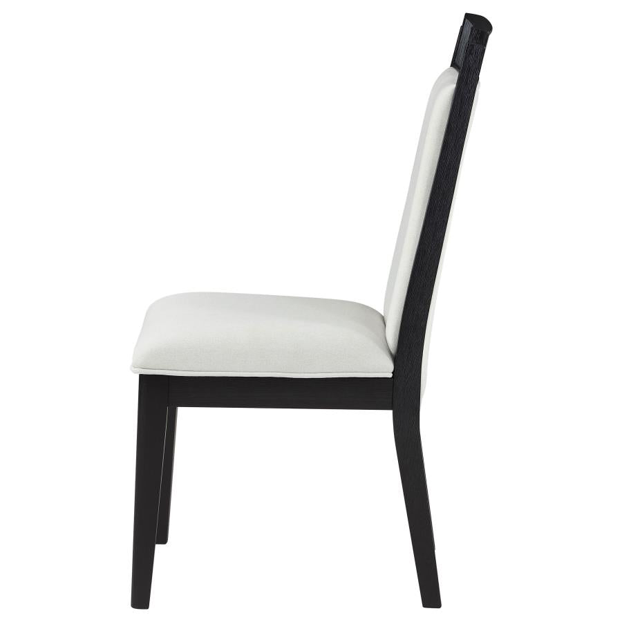 Bailey Wood Dining Side Chair Ivory and Black (Set of 2) - Adams Furniture