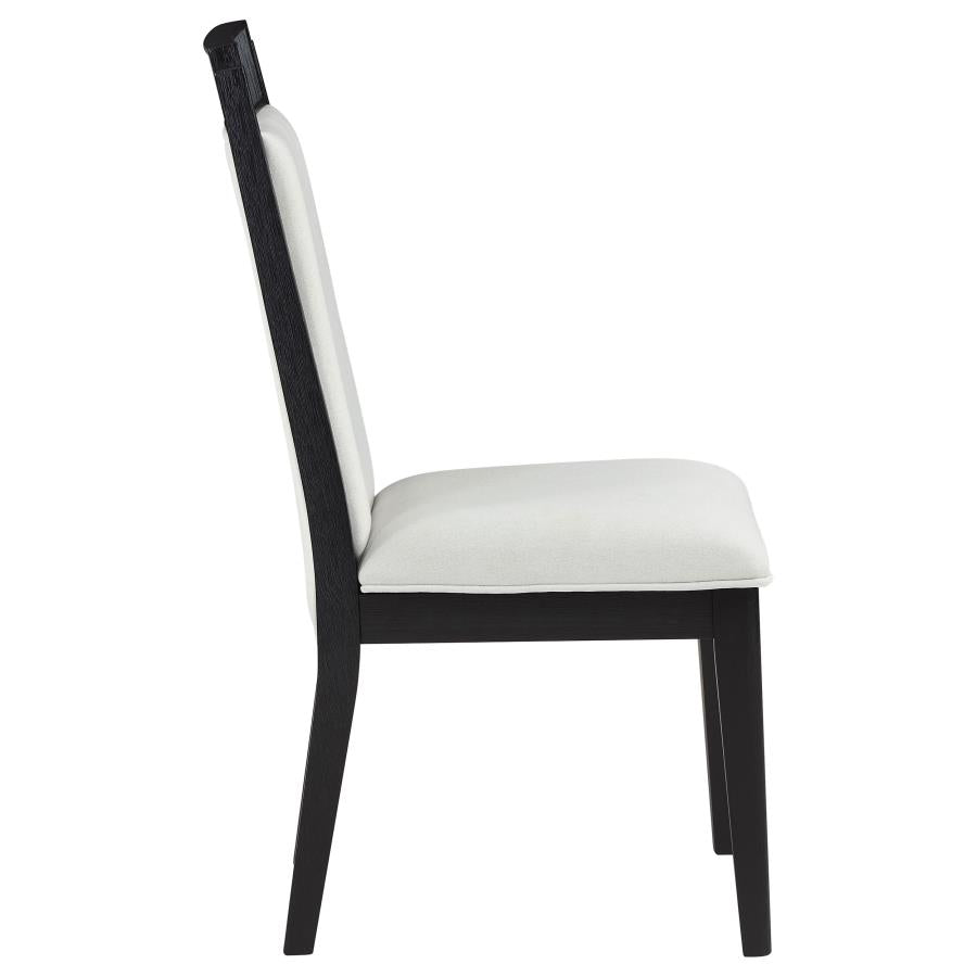 Bailey Wood Dining Side Chair Ivory and Black (Set of 2) - Adams Furniture