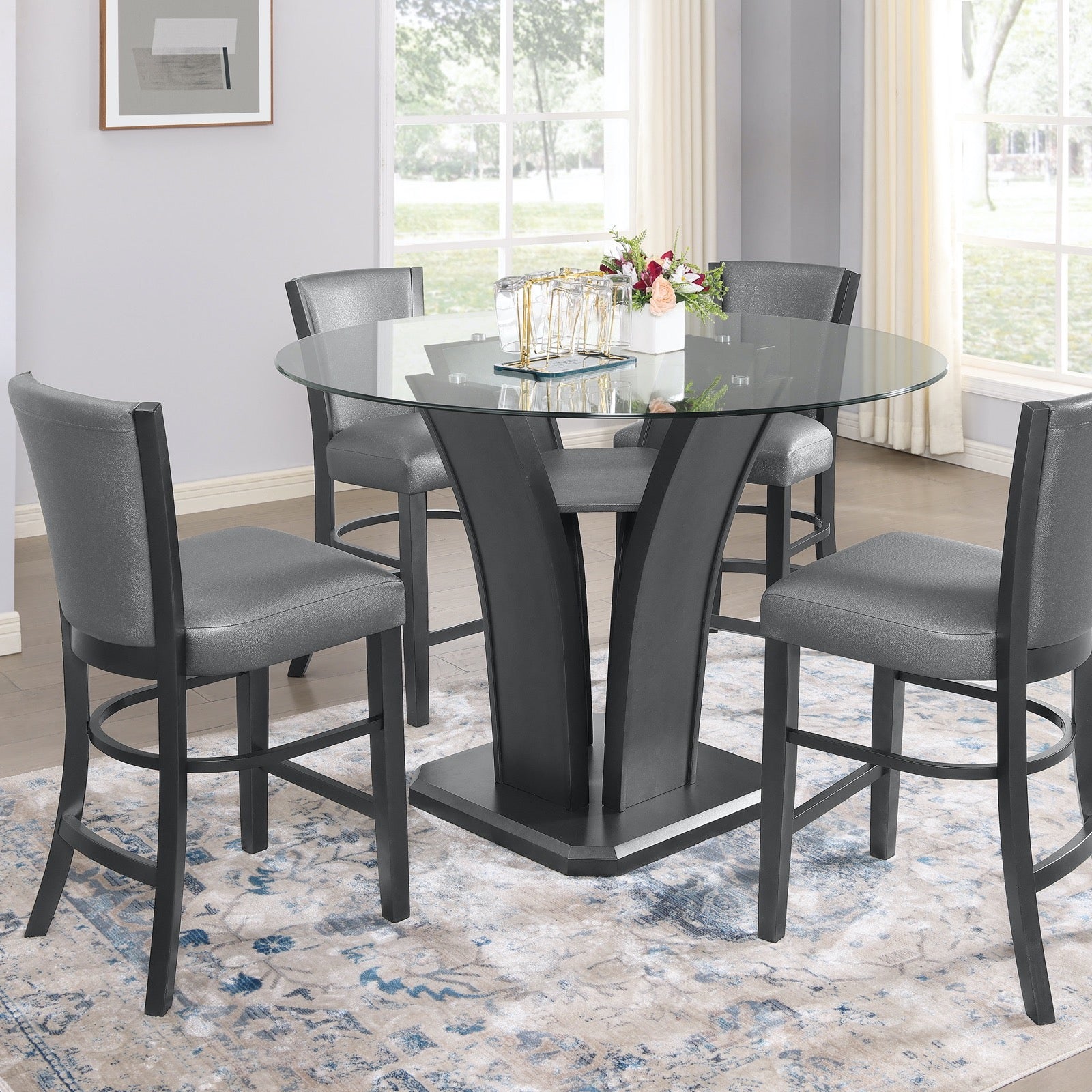 Amelia 5 Piece Counter Height Dining Set - Adams Furniture
