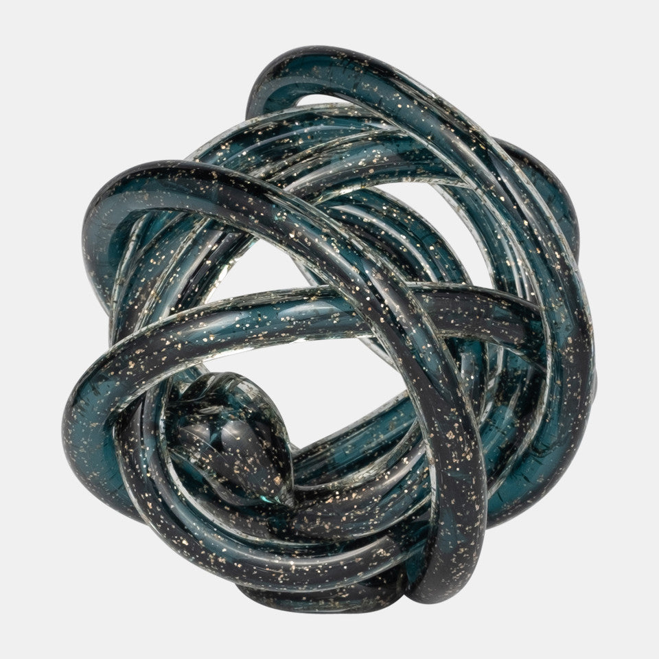 6" Blue Glass Knot
