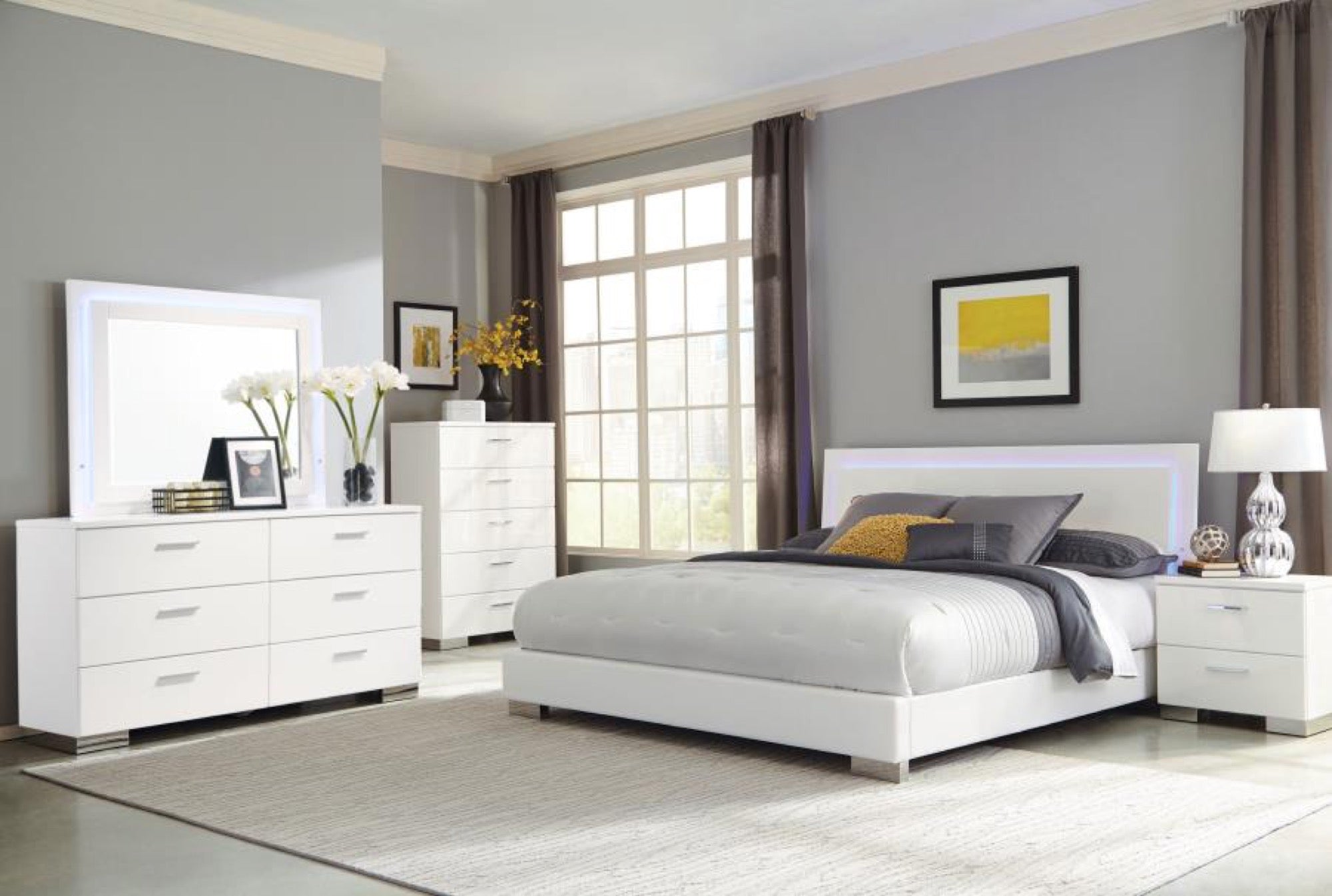Felicity Dresser w/ LED Mirror - Adams Furniture