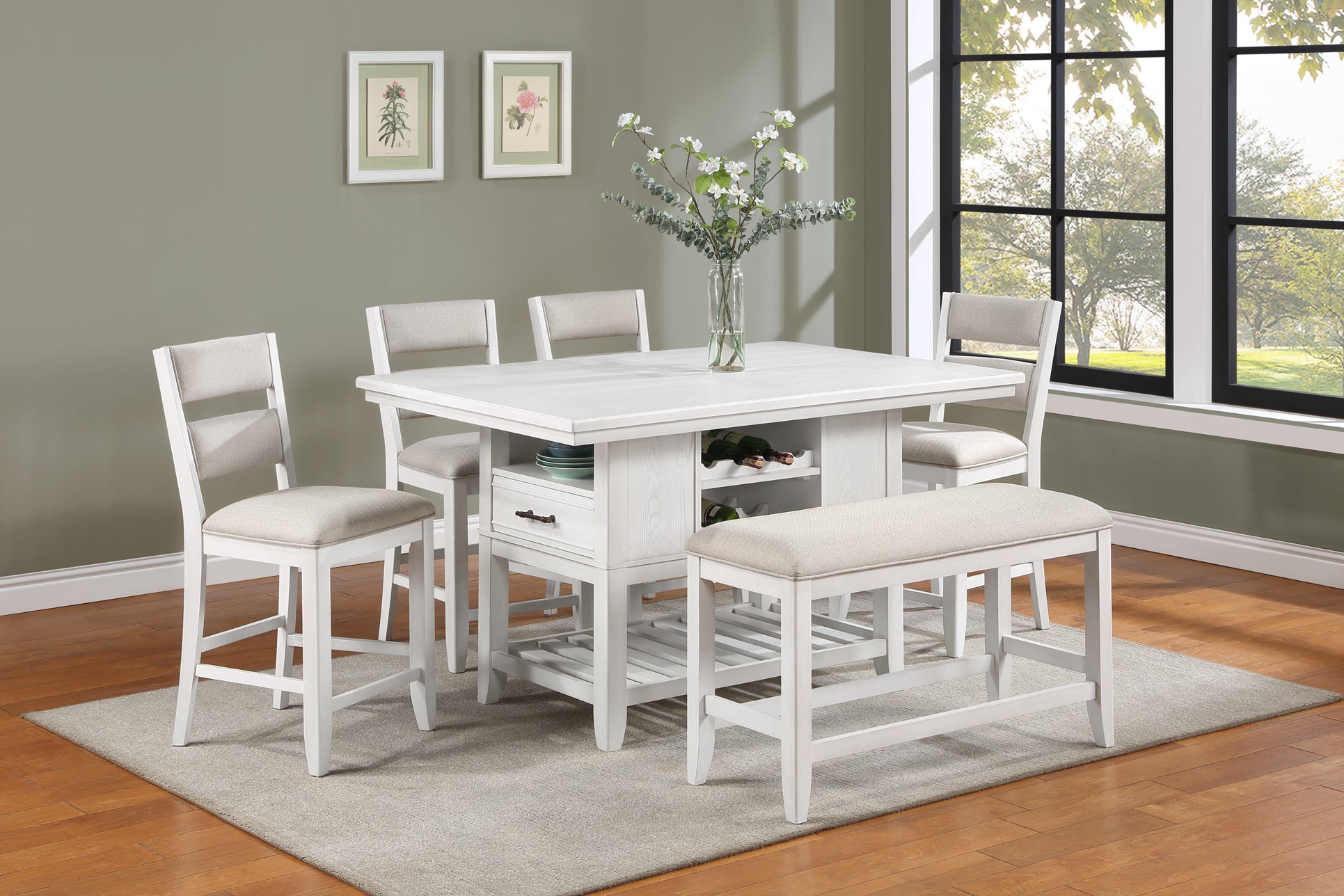 Avery 6 Piece Counter Height Dining Set - Adams Furniture