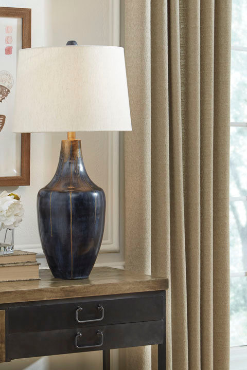 Evania Indigo Table Lamp - Adams Furniture