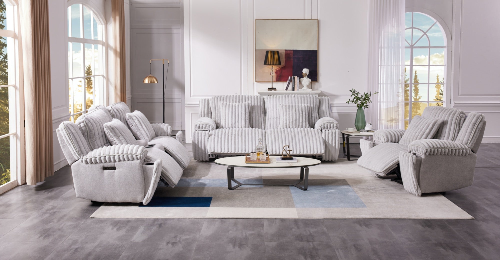 Penelope Power Reclining Console Loveseat - Adams Furniture