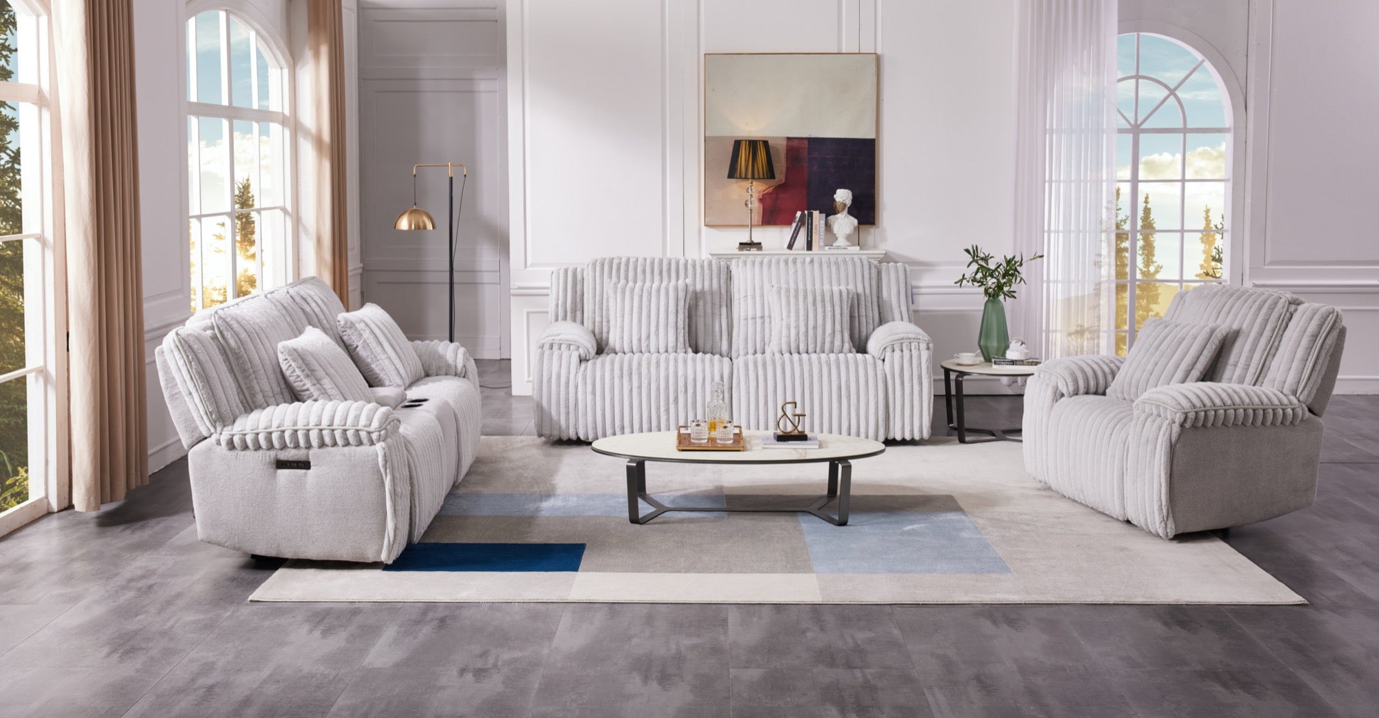 Penelope Power Reclining Console Loveseat - Adams Furniture