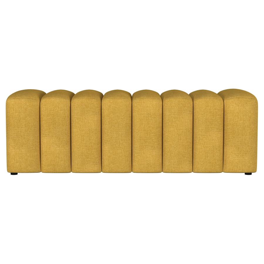 Upholstered Tufted Accent Bench Mustard Yellow - Adams Furniture