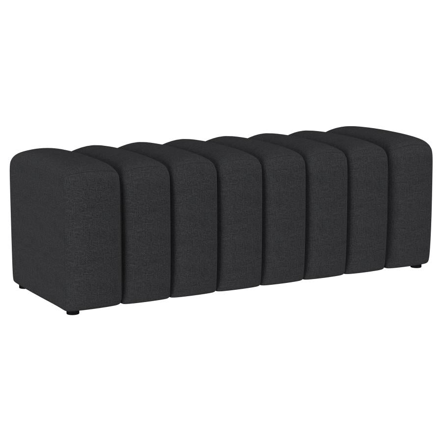 Upholstered Tufted Accent Bench Charcoal - Adams Furniture