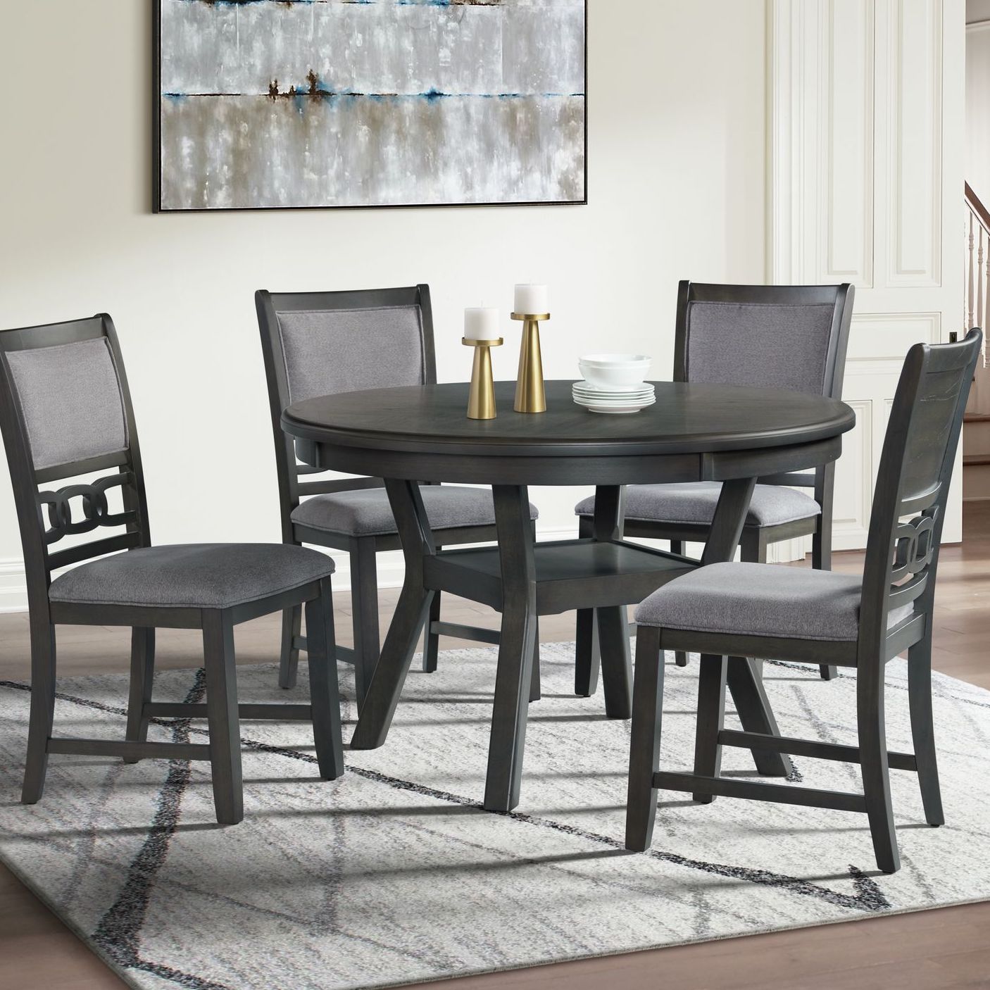 Amherst Grey 5 Piece Dining Set - Adams Furniture