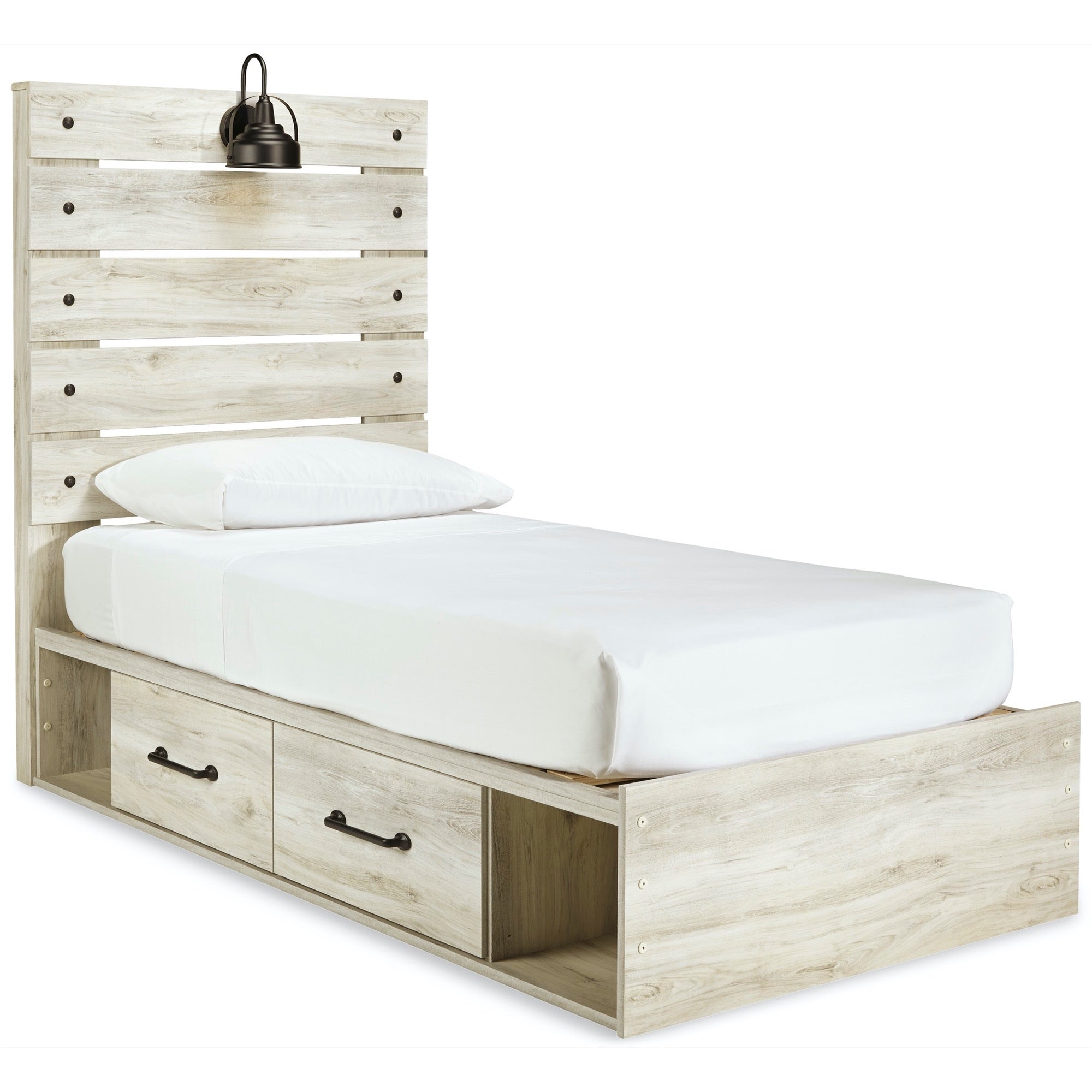 Cambeck Twin Panel Bed with 2 Storage Drawers