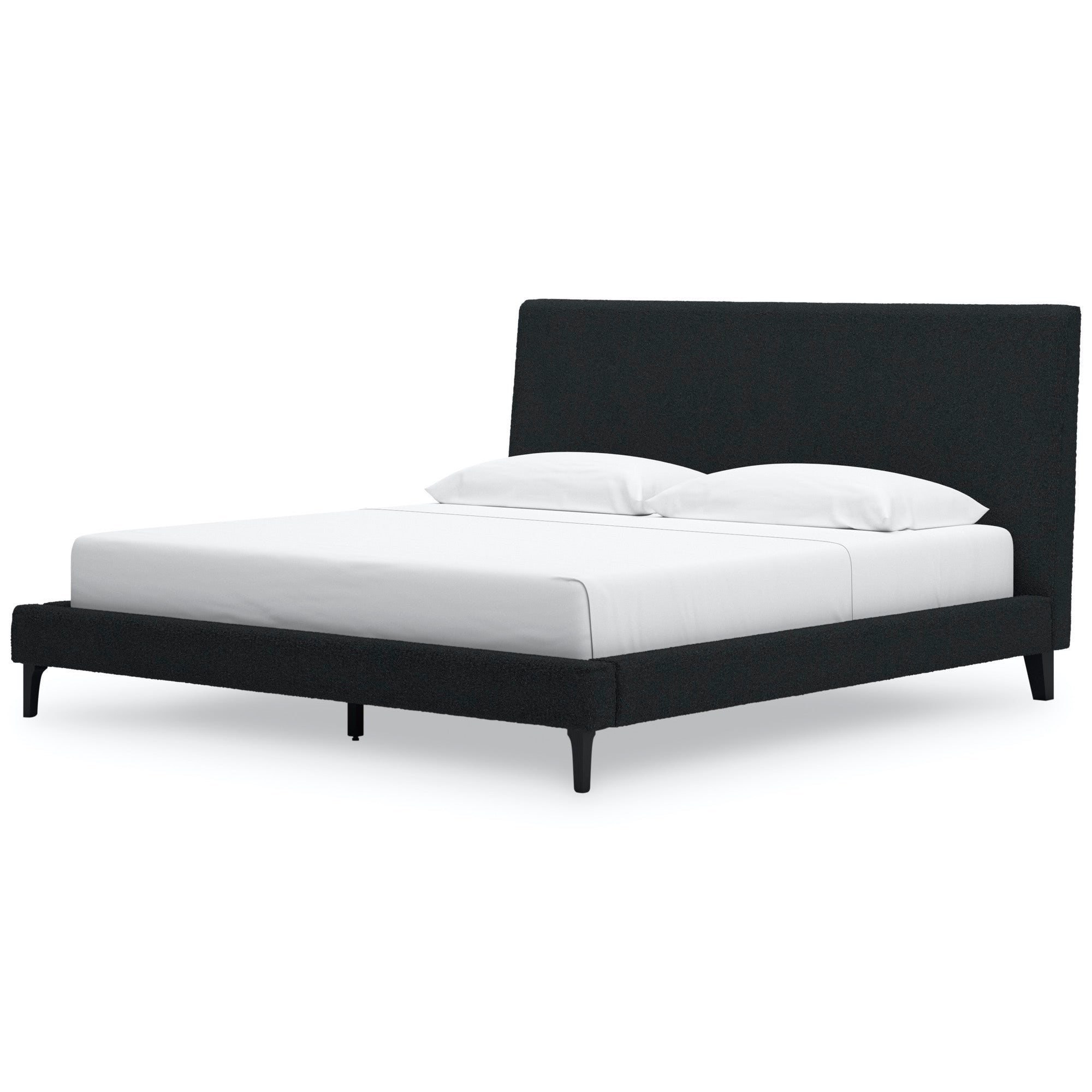 Carter Black King Upholstered Bed - Adams Furniture