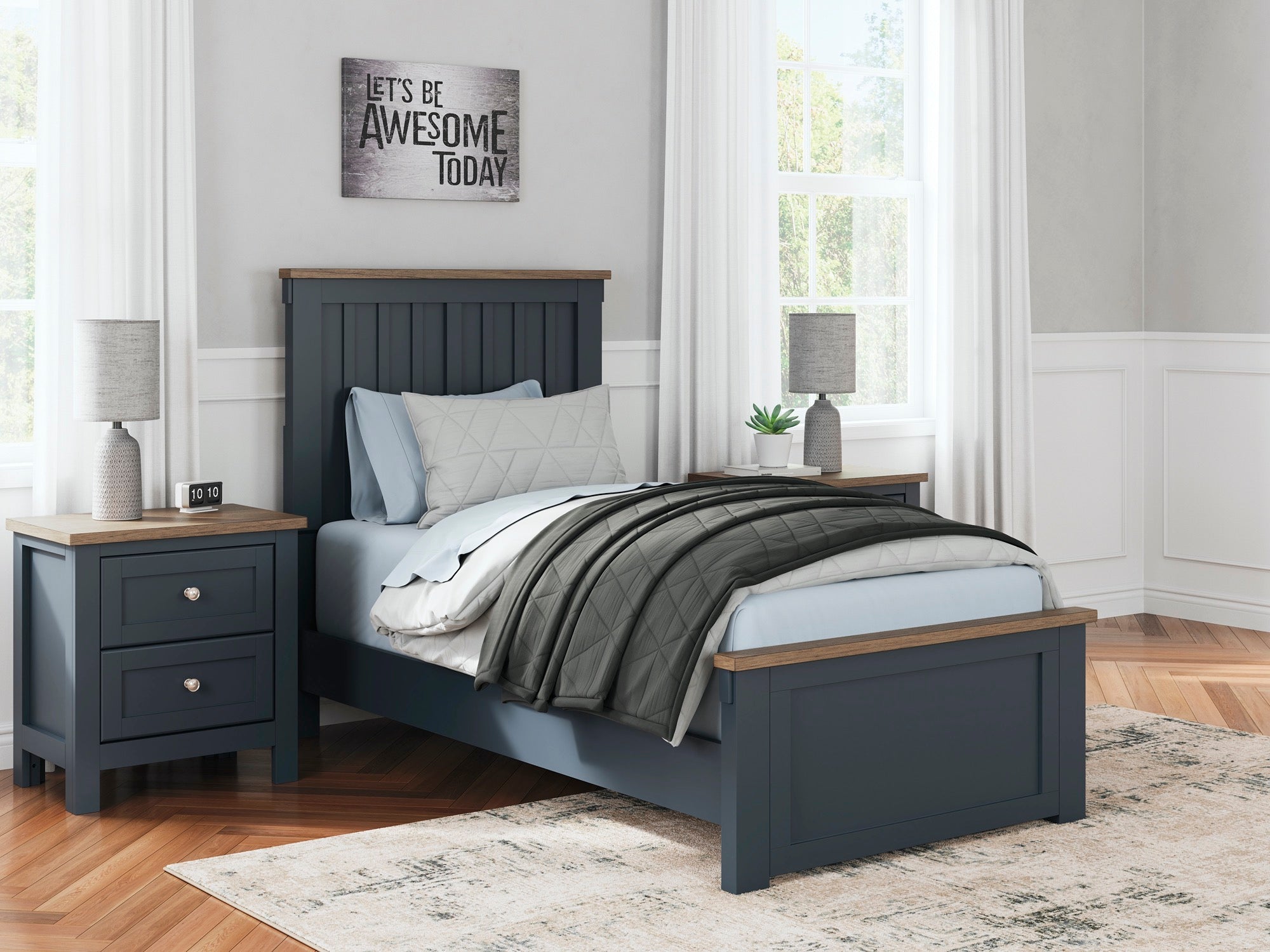 Logan Twin Panel Bed - Adams Furniture
