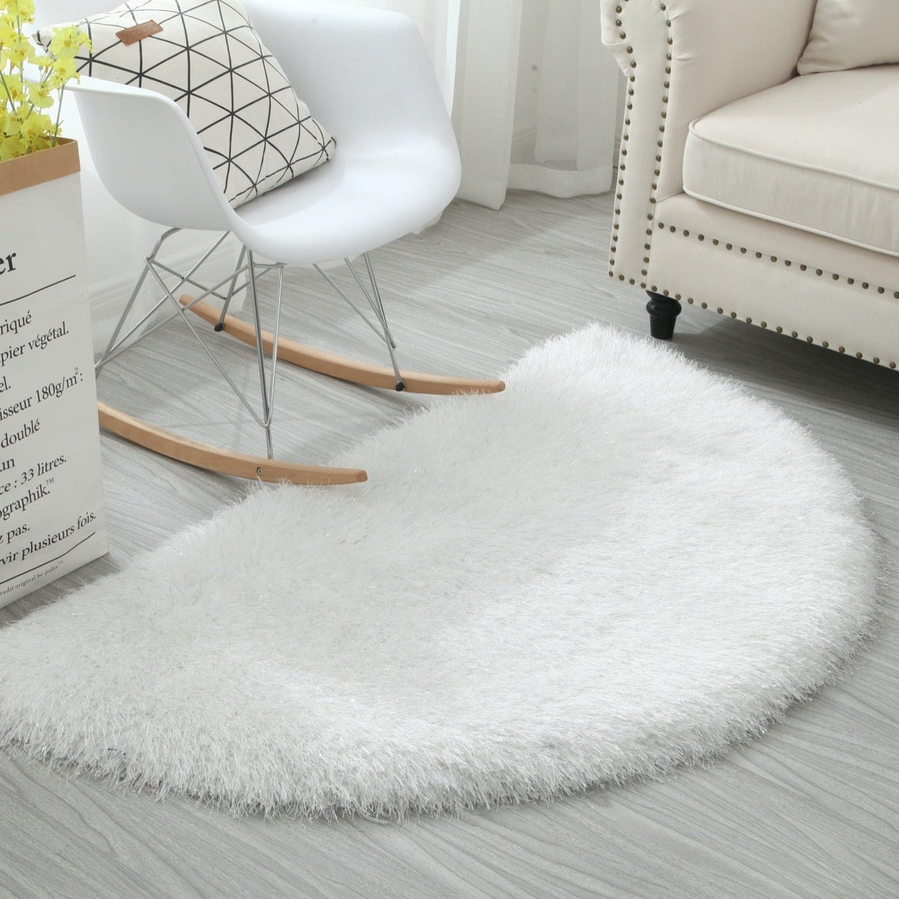 Manhattan White Half Moon Area Rug - Adams Furniture