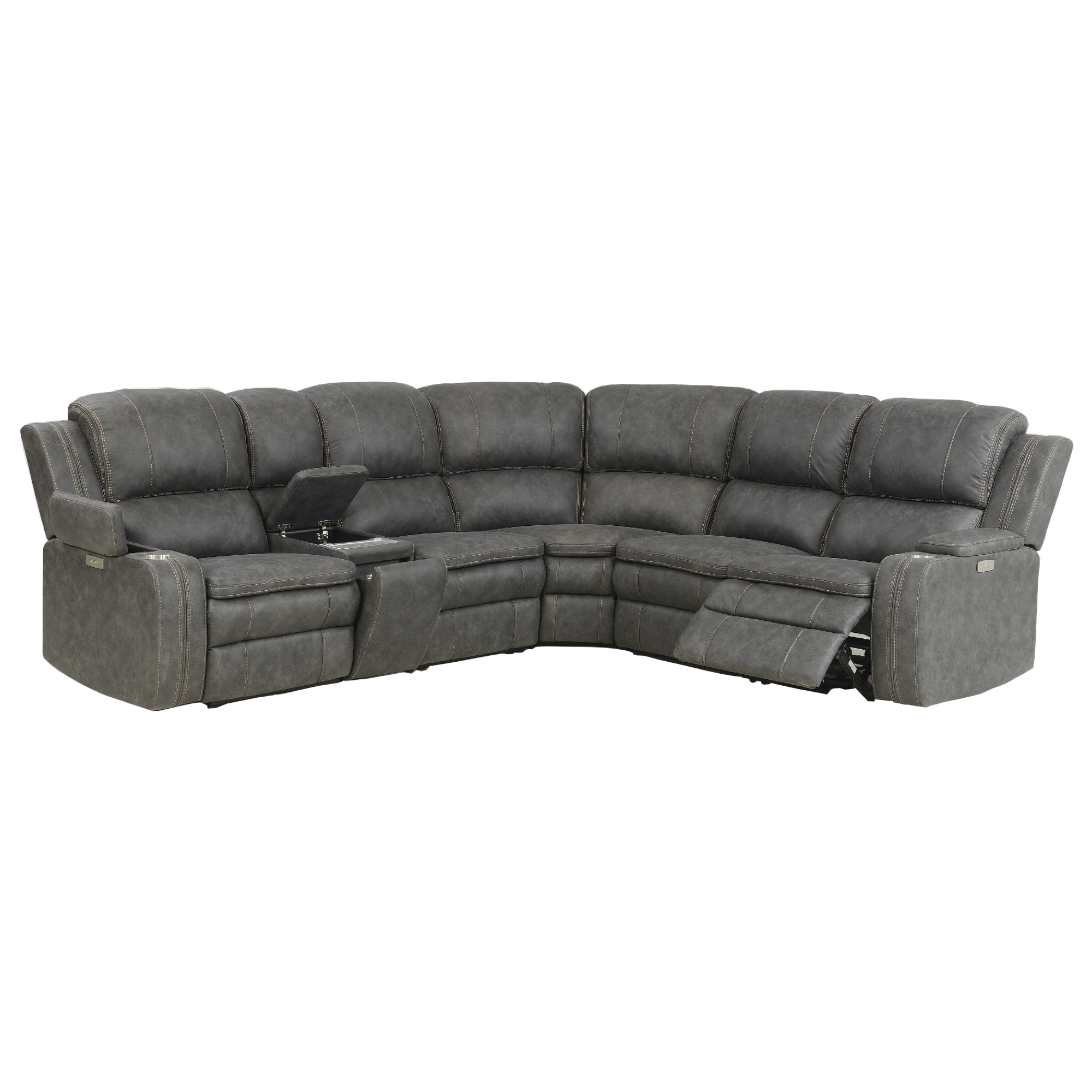 Fabric reclining sectional deals