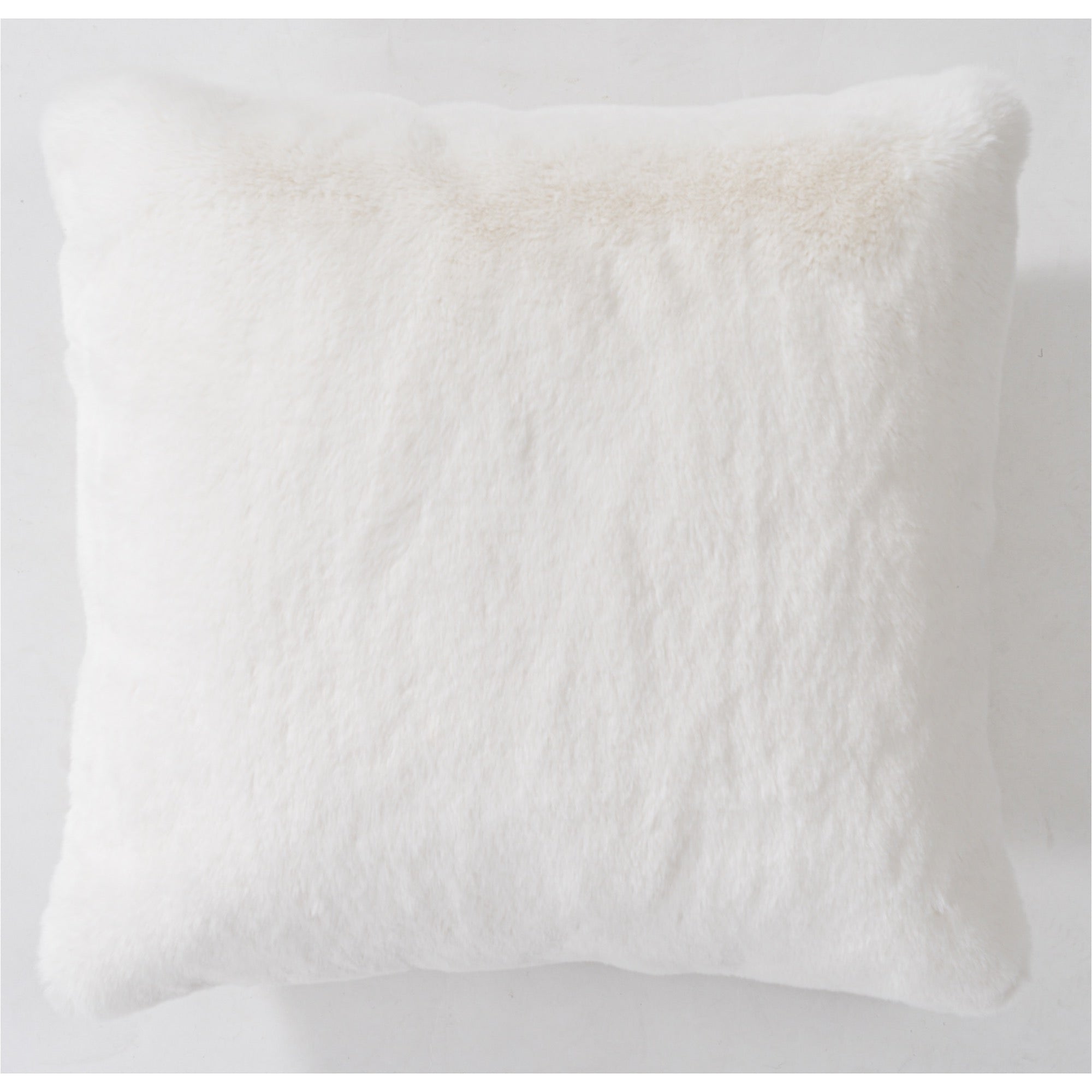 Faux Rabbit Fur White Pillow