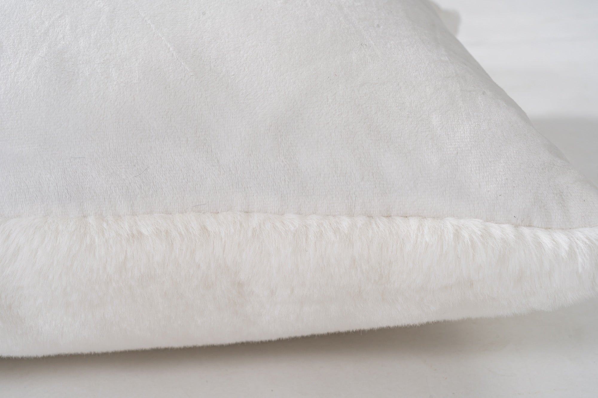 Faux Rabbit Fur White Pillow