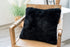Faux Rabbit Fur Black Pillow - Adams Furniture