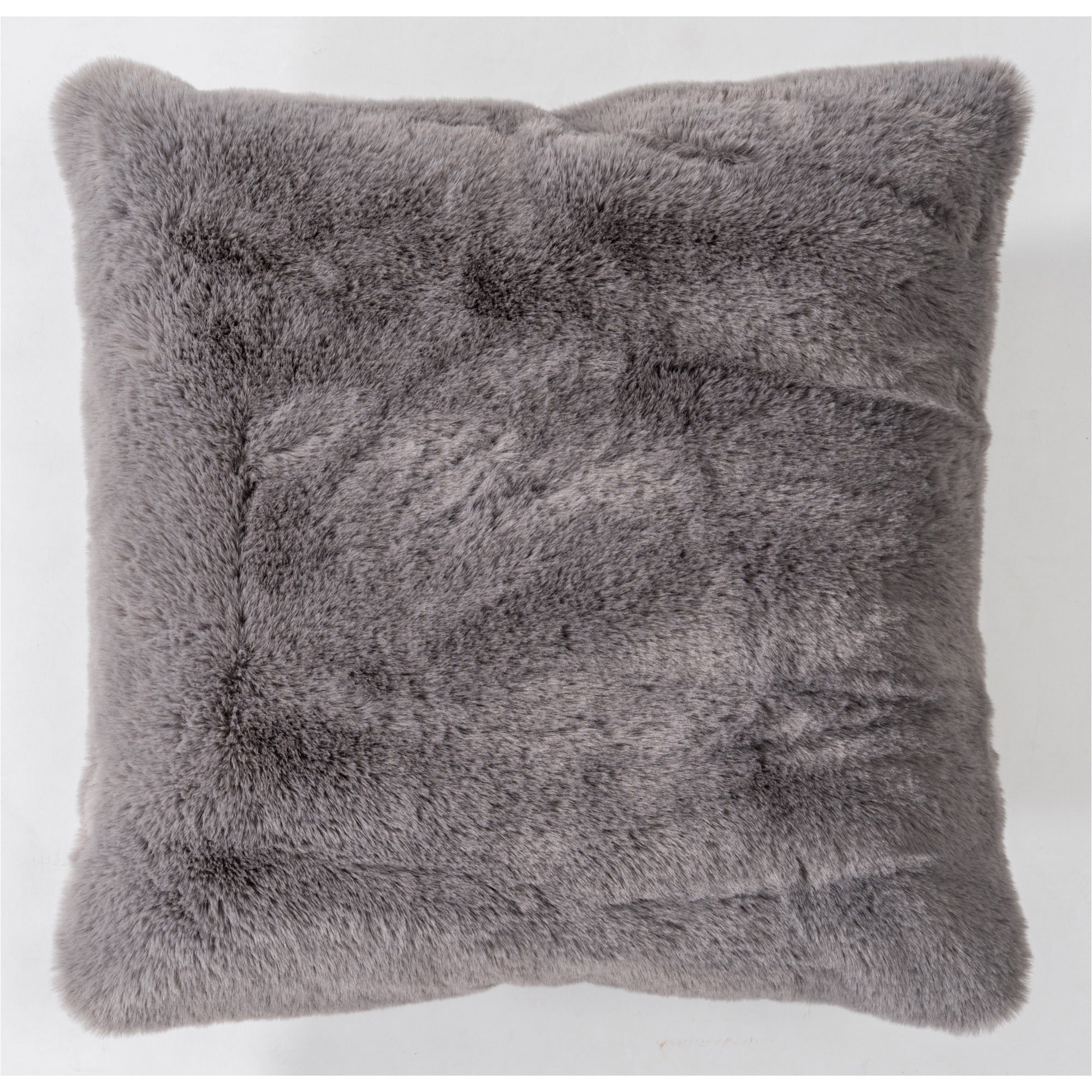 Faux Rabbit Fur Grey Pillow - Adams Furniture