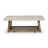 Light Brown Rectangular Coffee Table with Casters