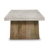 Light Brown Rectangular Coffee Table with Casters