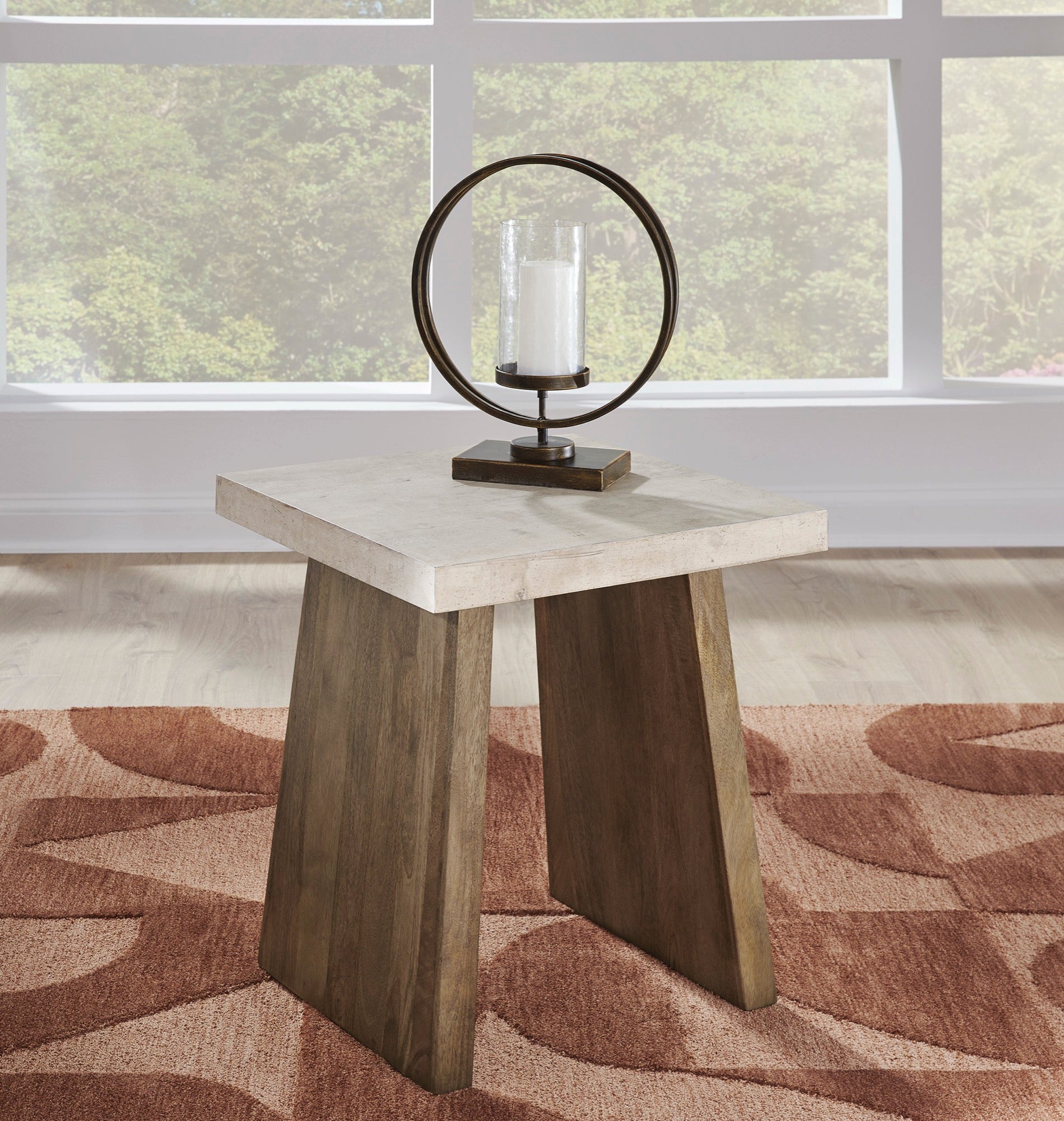 Light Brown Square End Table