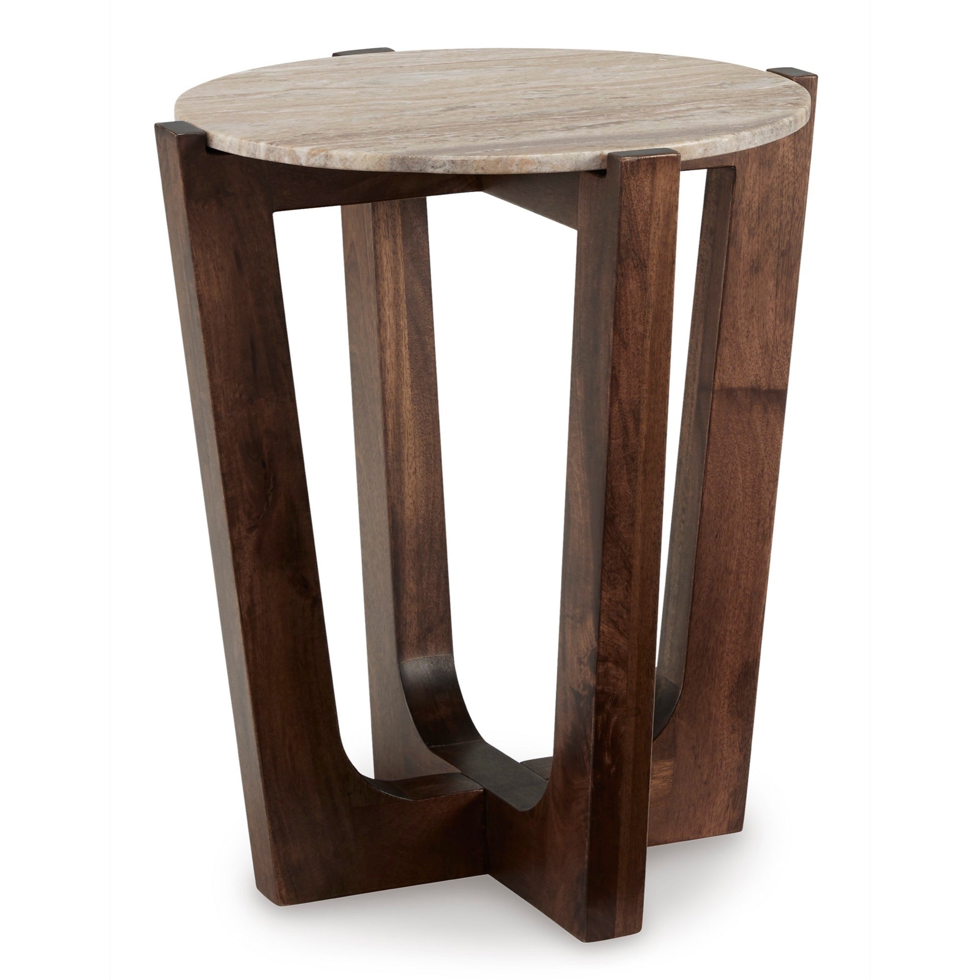 Warm Brown Round End Table