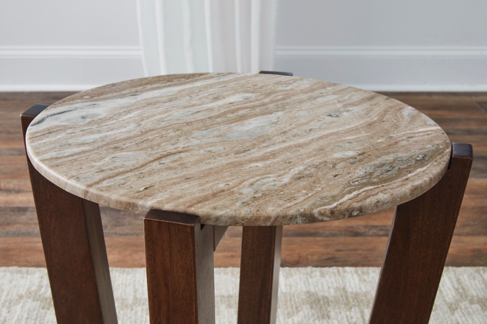 Warm Brown Round End Table