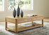 Light Brown Rectangular Coffee Table