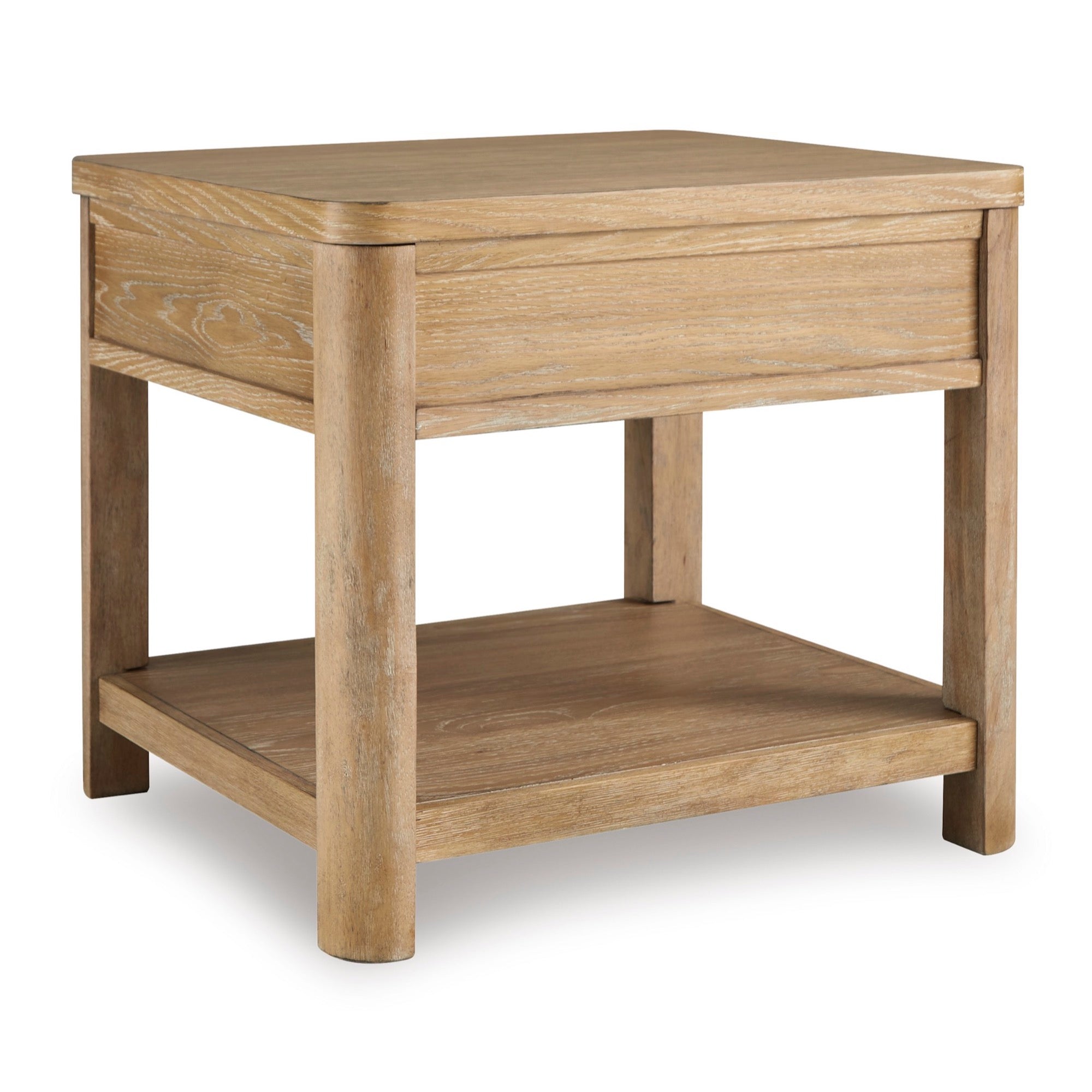 Light Brown Rectangular End Table