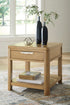 Light Brown Rectangular End Table