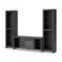 Black 3-Piece Entertainment Center with Electric Fireplace - Adams Furniture