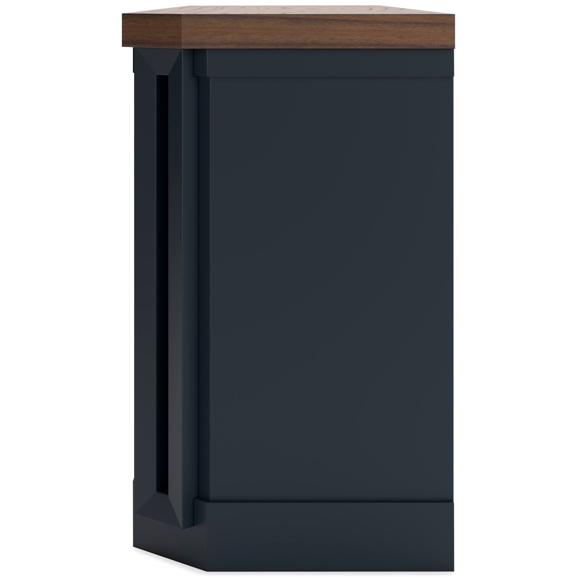 XL Slate Blue TV Stand with Fireplace & Speakers - Adams Furniture