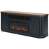 XL Slate Blue TV Stand with Fireplace & Speakers - Adams Furniture