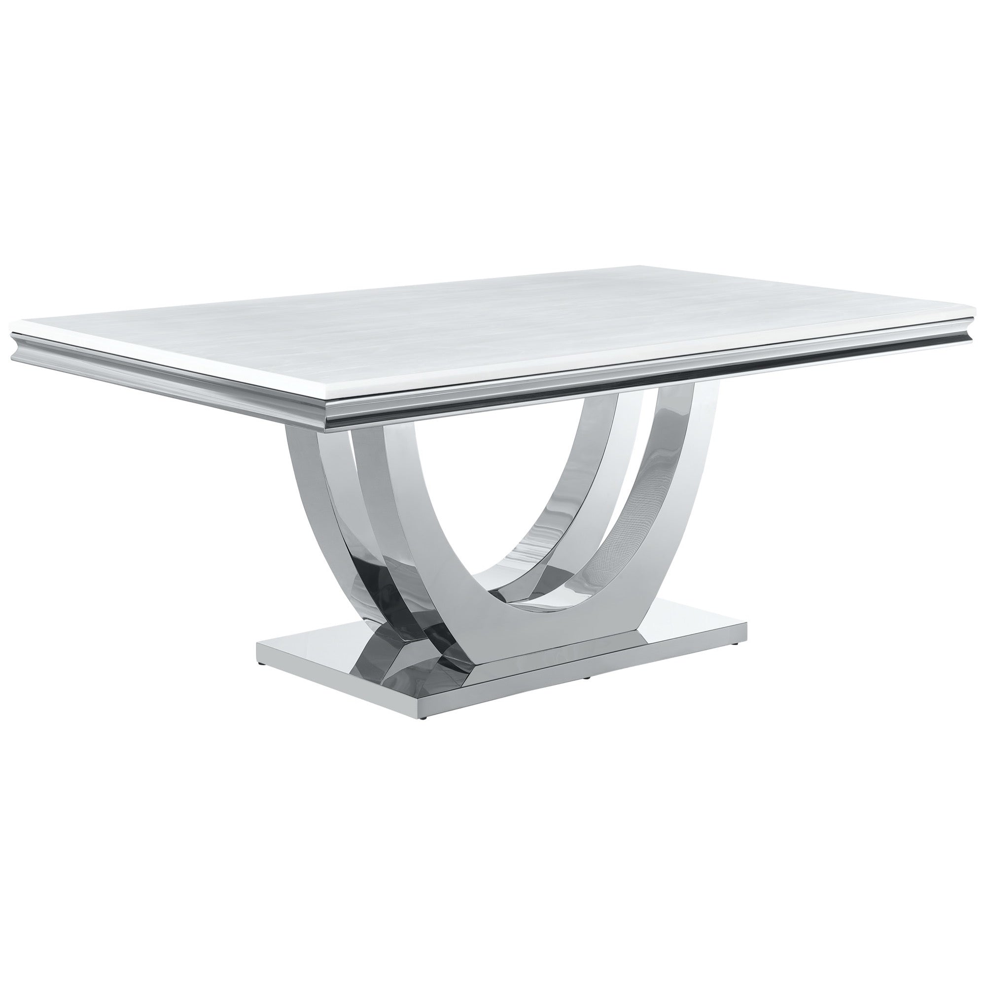 Kerwin 7-Piece Dining Room Set Grey And Chrome - Adams Furniture