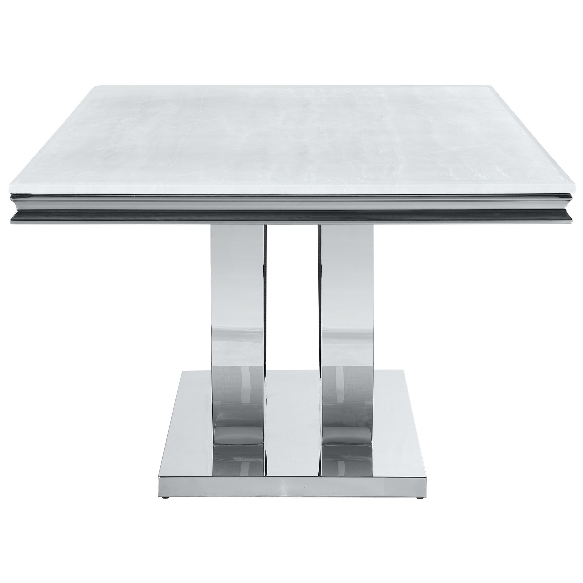 Kerwin 7-Piece Dining Room Set Grey And Chrome - Adams Furniture