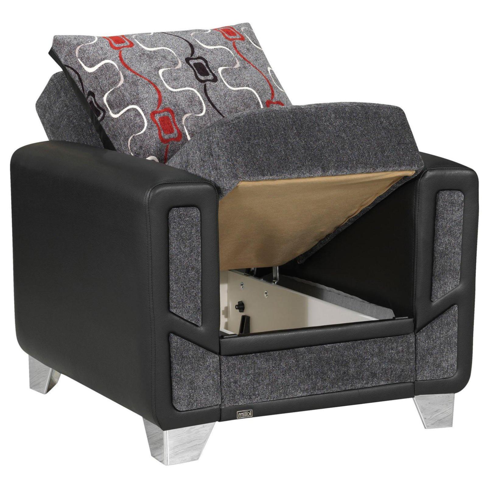 Mondo Grey Convertible Chair - Adams Furniture