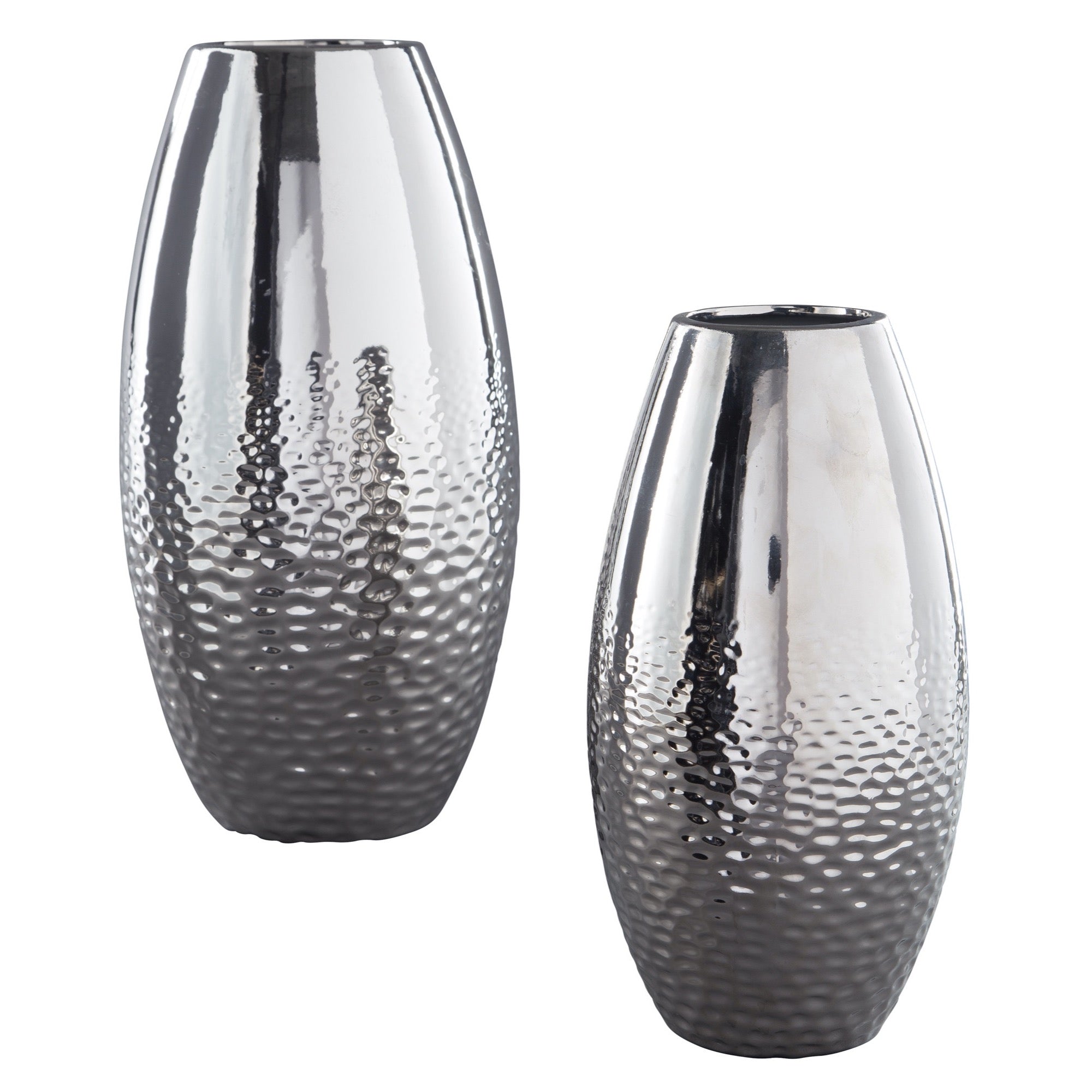 Hosley Set of 3, Black Decorative Ceramic Vases 