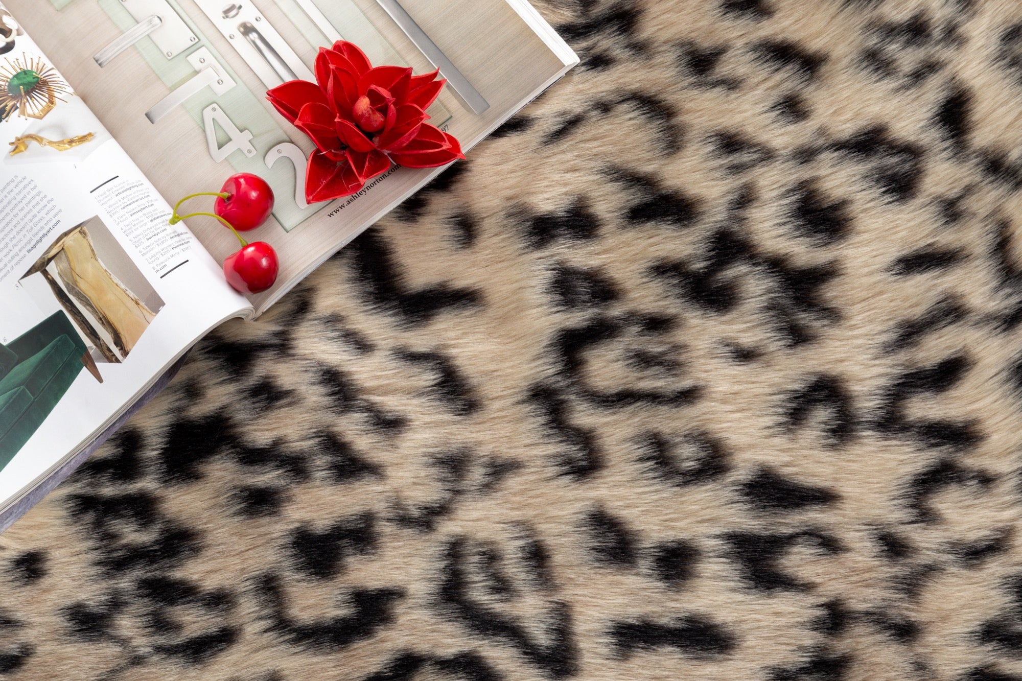 Luxury Leopard Print 5x7 Area Rug - Adams Furniture