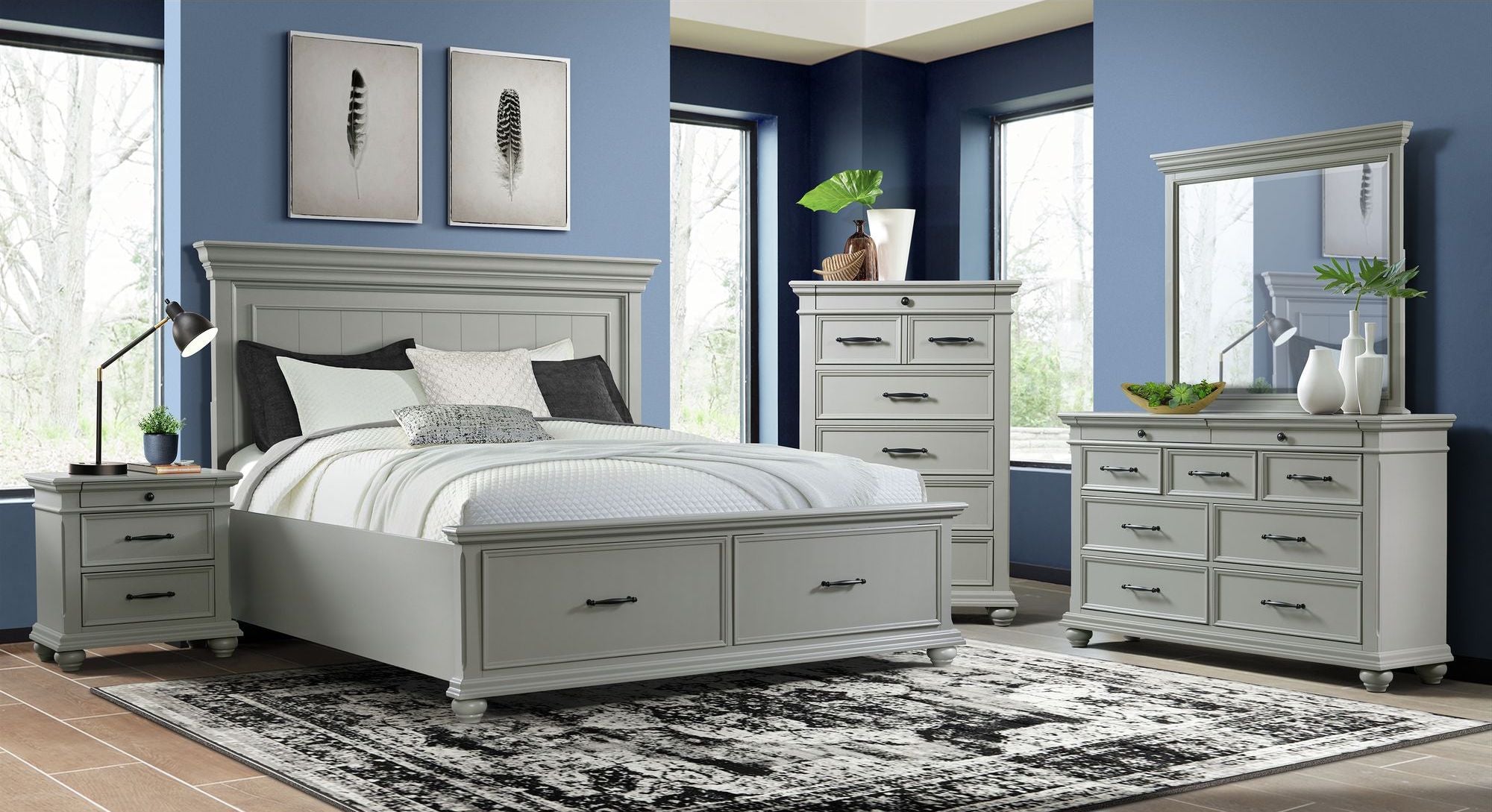 Slater King 5 Piece Storage Bedroom Set - Adams Furniture