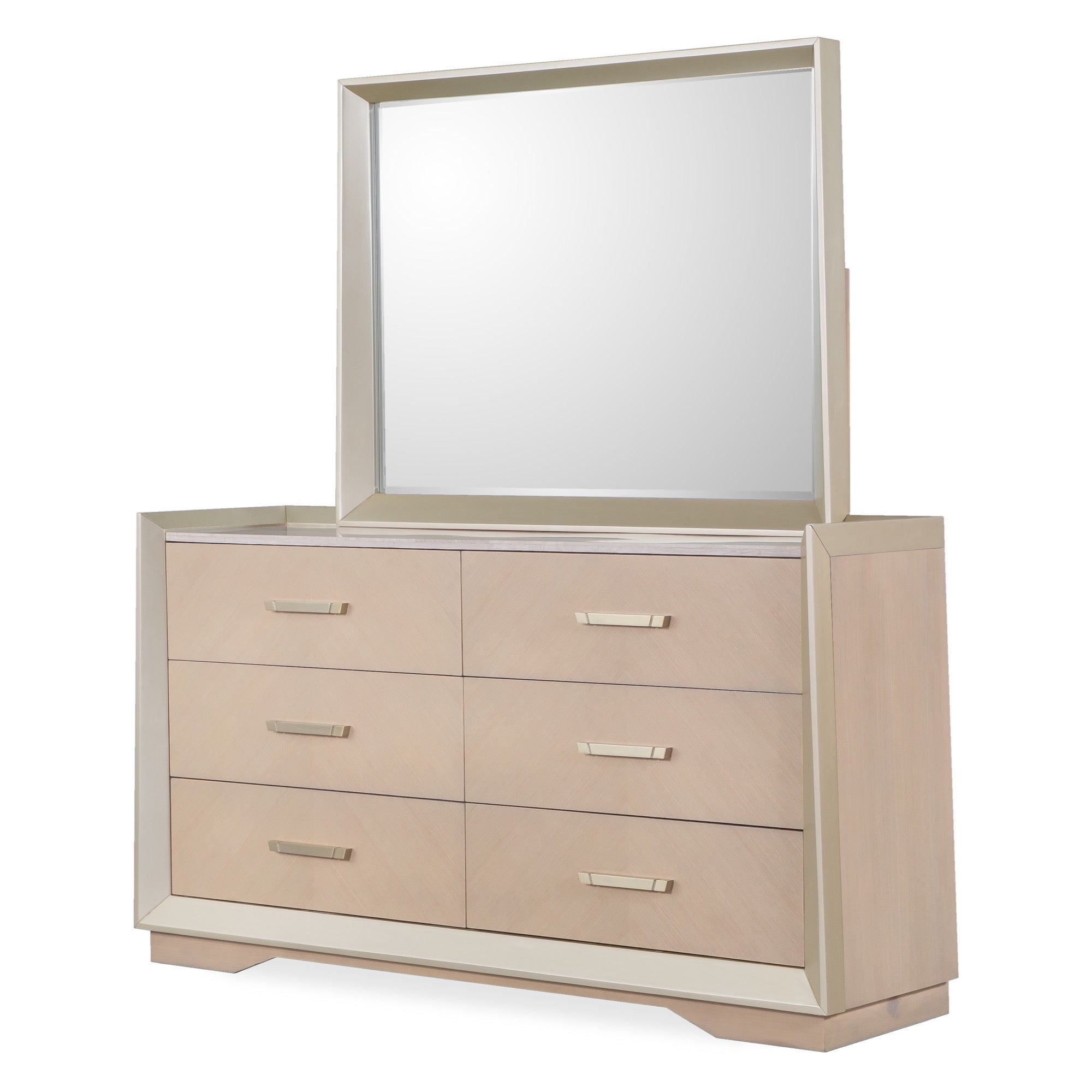 Camila Marble Top Dresser & Mirror - Adams Furniture