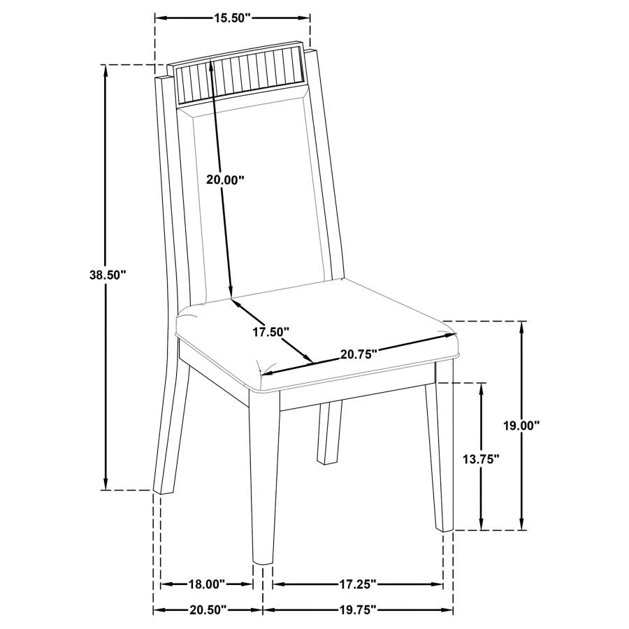 Bailey Wood Dining Side Chair Ivory and Black (Set of 2)