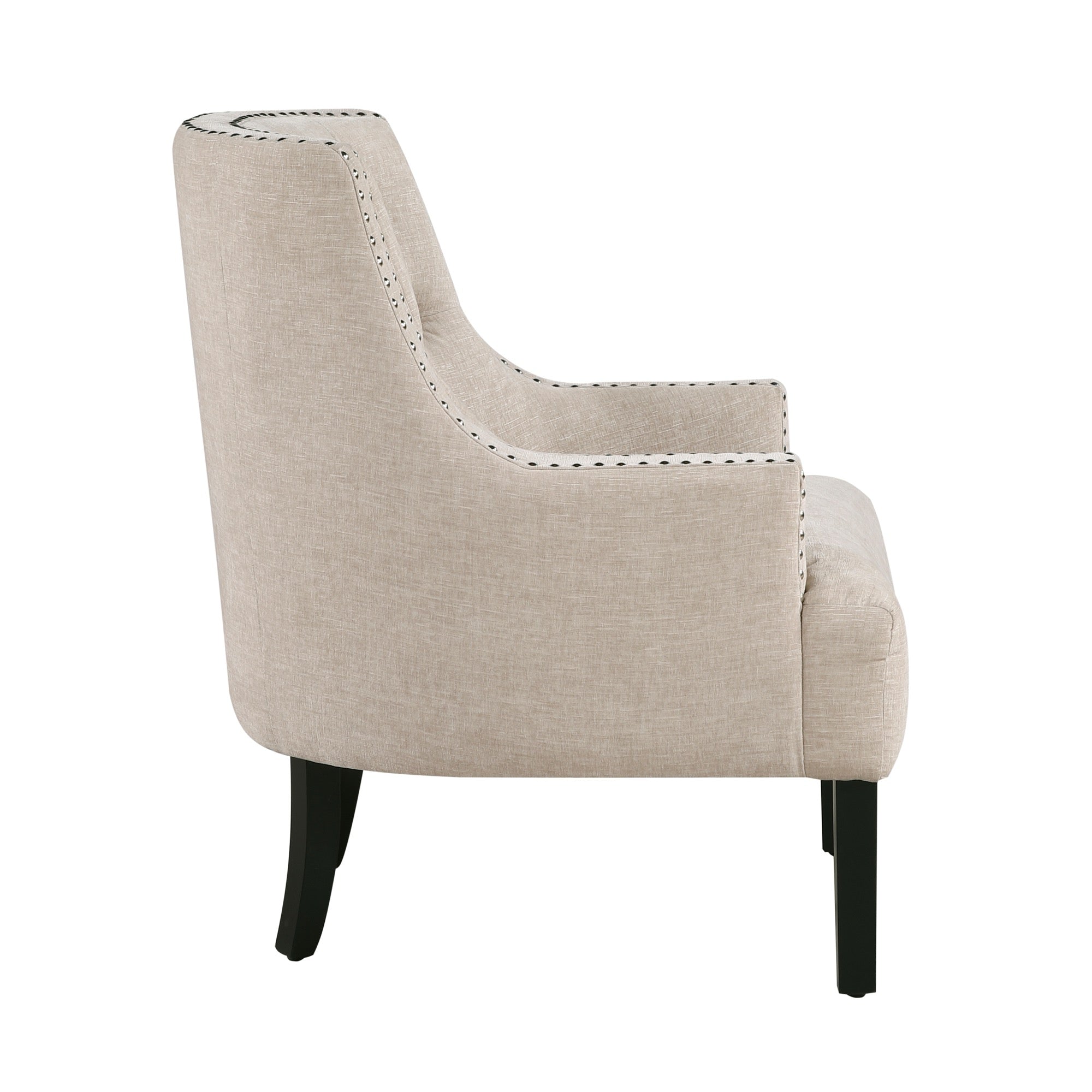 Beige Nailhead Accent Chair