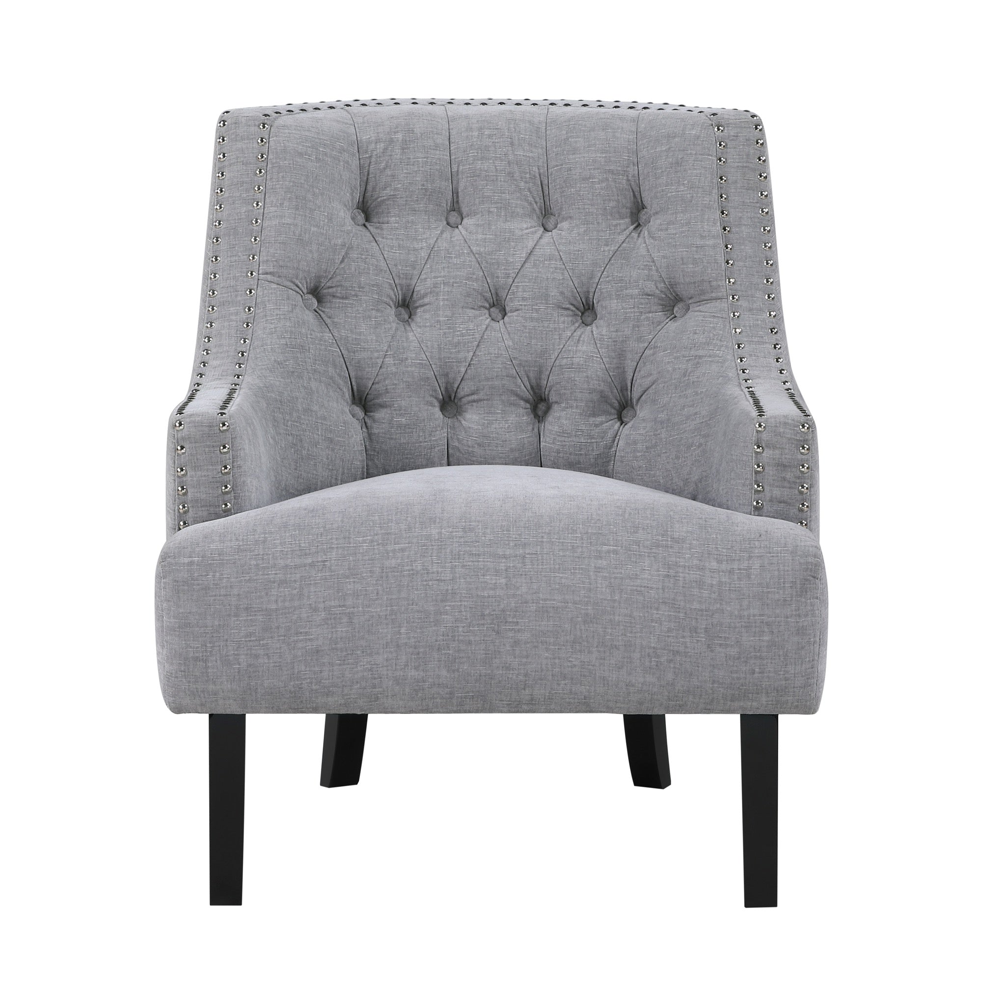 Grey Nailhead Accent Chair - Adams Furniture