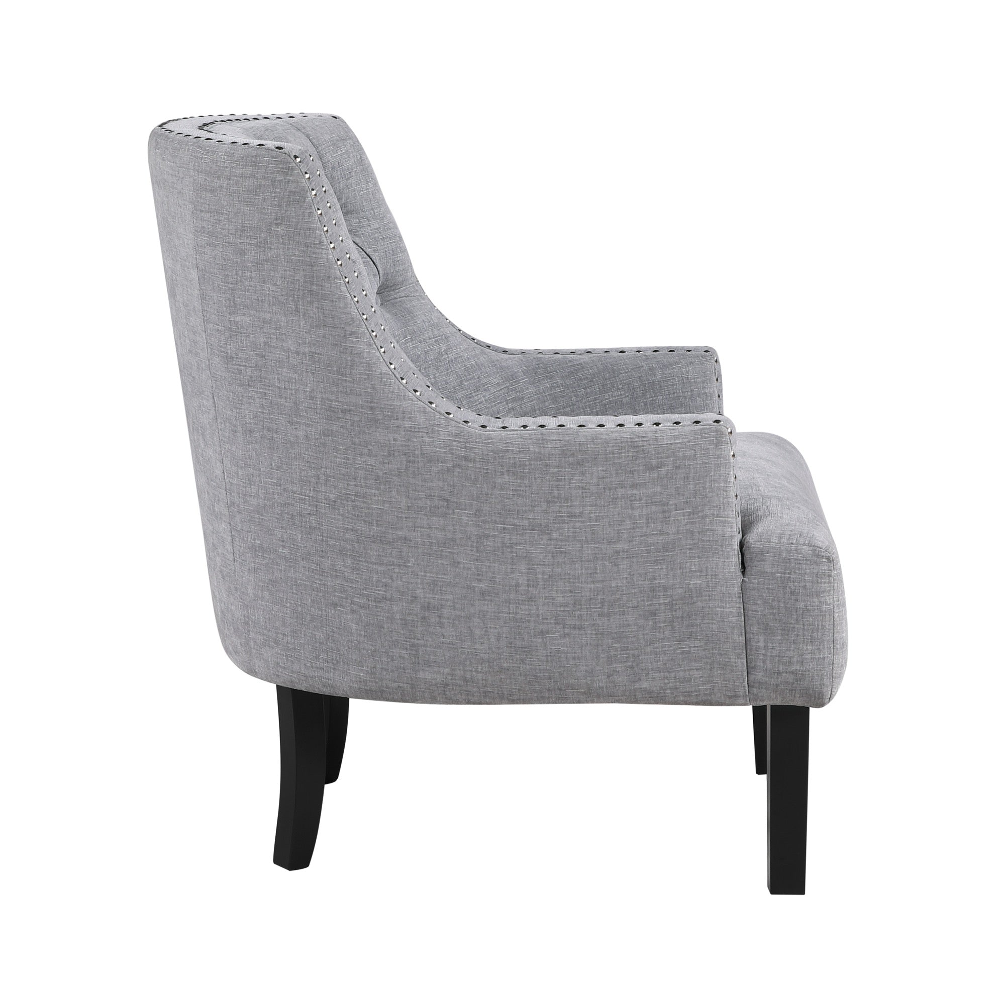 Grey Nailhead Accent Chair - Adams Furniture