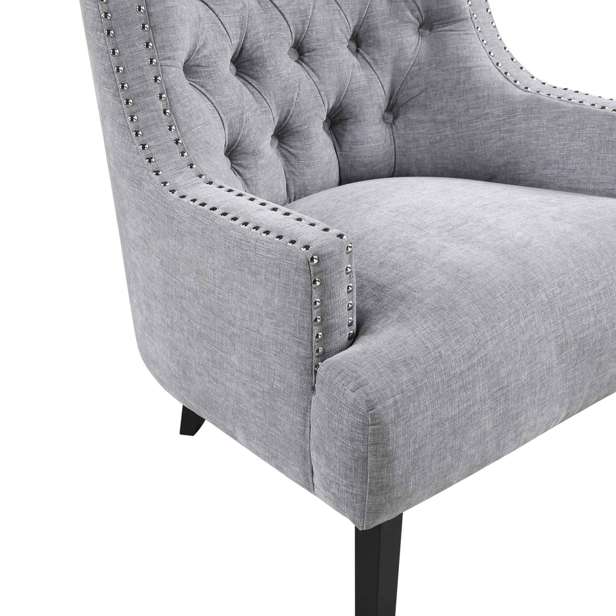 Grey Nailhead Accent Chair