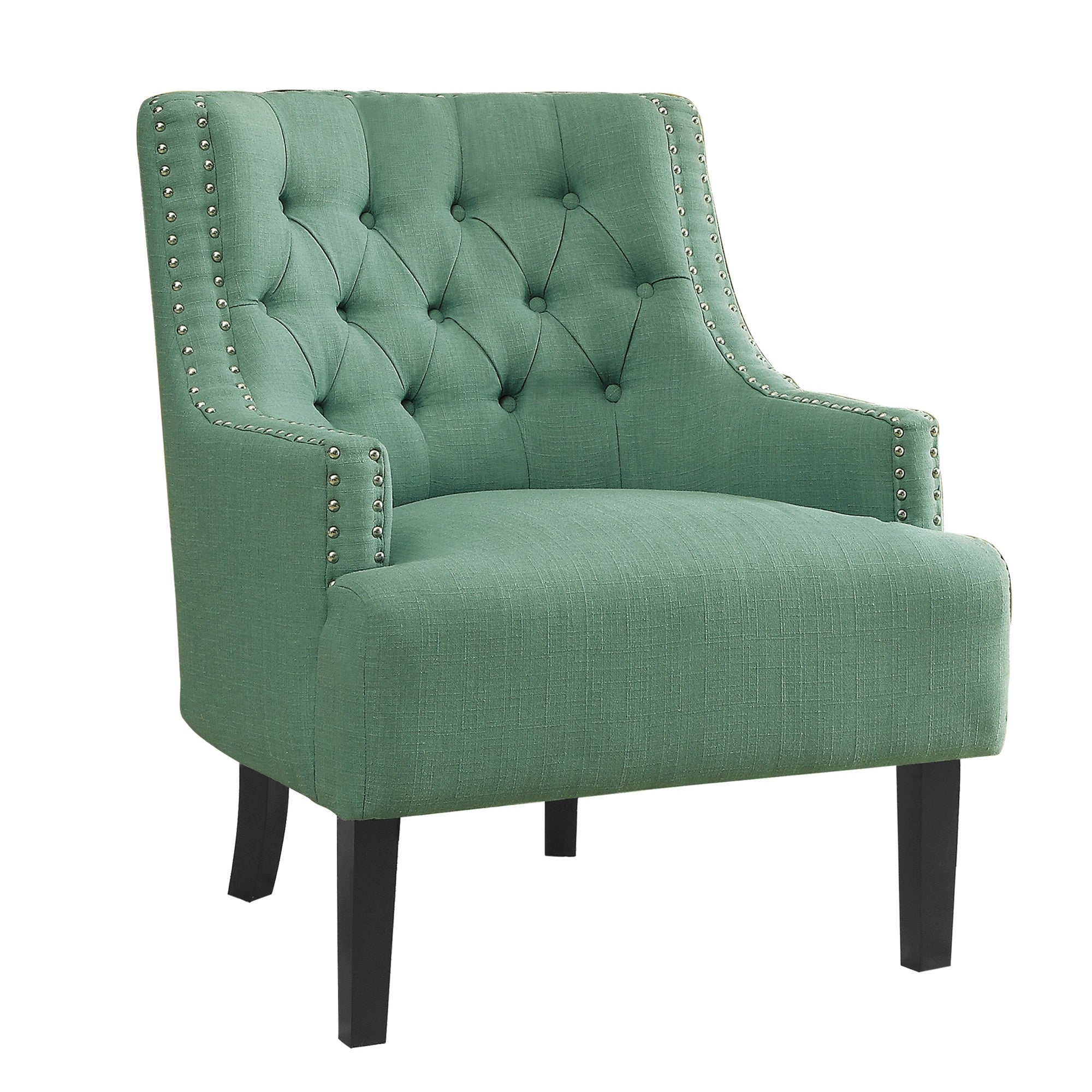 Green Nailhead Accent Chair