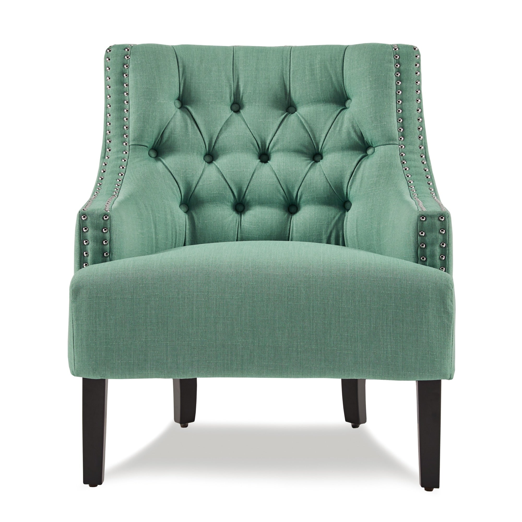Green Nailhead Accent Chair