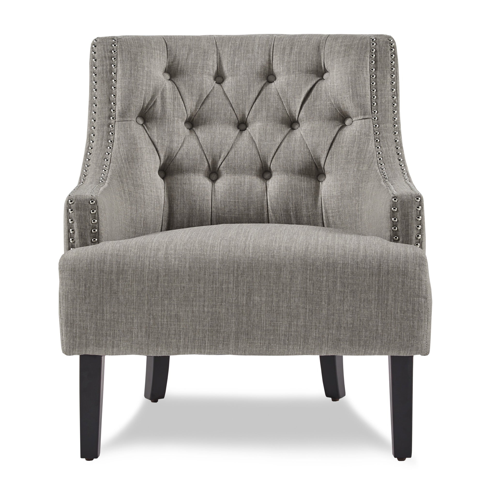 Taupe Nailhead Accent Chair - Adams Furniture