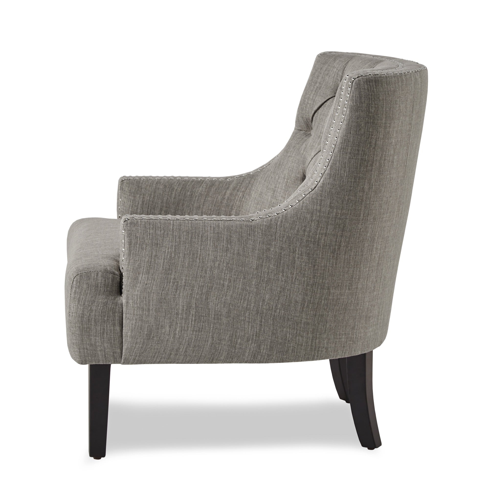 Taupe Nailhead Accent Chair