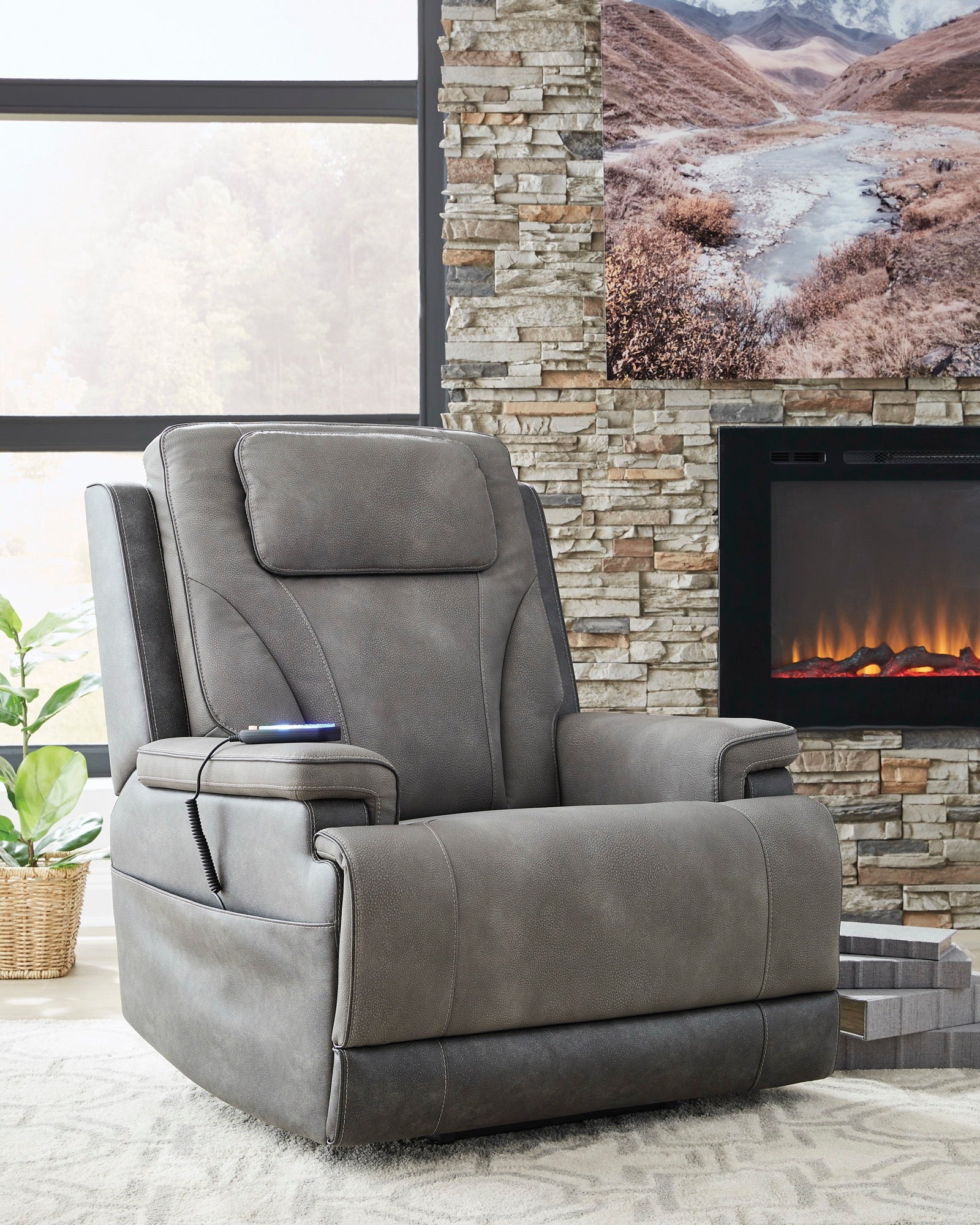 Slate Power Lift Recliner - Adams Furniture